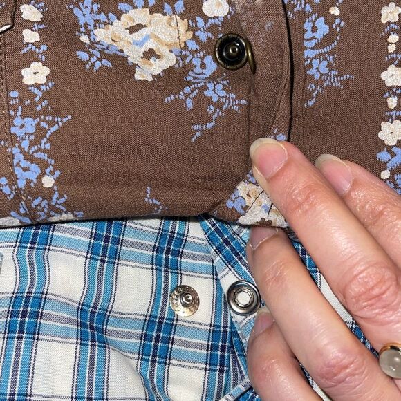 Set Of 2 Western Frontier BDG Mens Pearl Snap Button Up Shirt Multicolor Medium - Picture 6 of 6